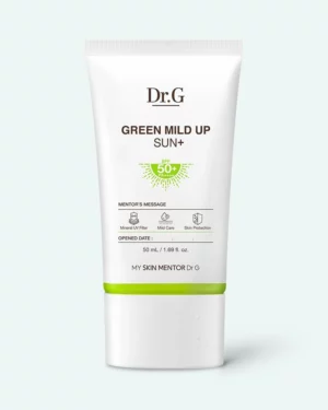 Cremă de protecție solară cu filtre fizice pentru ten gras Dr.G Green Mild Up Sun SPF50+ PA++++ 50ml