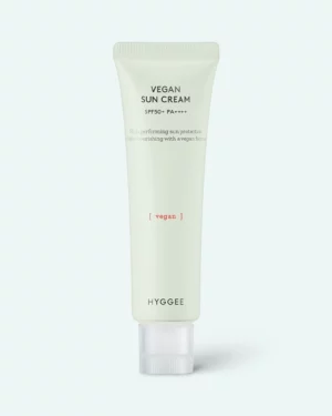 HYGGEE - Cremă de protecție solară cu filtre chimice de nouă generație Hyggee Vegan Sun Cream SPF50+ PA++++, 50 ml