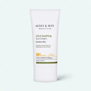 MARY & MAY - Веганский солнцезащитный крем с химическими фильтрами нового поколения MARY & MAY CICA Soothing Sun Cream SPF50+ PA++++ 50 мл