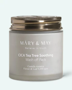 MARY & MAY - Mască de argilă cu extracte de centella și arbore de ceai Mary & May CICA Tea Tree Soothing Wash Off Pack 125g