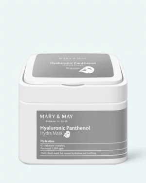 MARY & MAY - Set de măști hidratante cu pantenol și șase tipuri de acid hialuronic Mary & May Hyaluronic Panthenol Hydra Mask 30buc