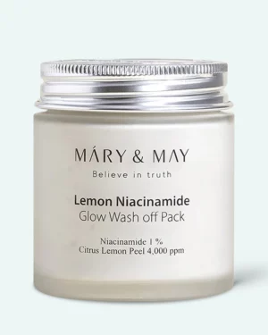 MARY & MAY - Mască de argilă pentru luminozitate cu niacinamidă și coajă de lămâie Mary & May Lemon Niacinamide Glow Wash Off Pack 125g