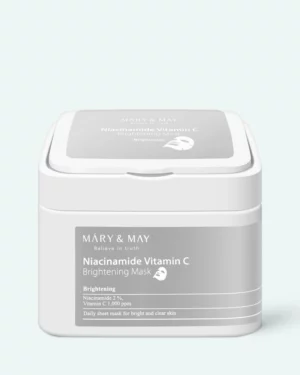 MARY & MAY - Set de măști pentru luminozitate cu 2% niacinamidă și vitamina C Mary & May Niacinamide Vitamin C Brightening Mask 30buc