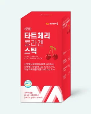 Vitamin Village - Stick-uri de jeleu cu vișină și colagen Vitamin Village Tart Cherry Collagen Stick 20g x 15