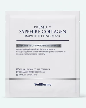 WELLDERMA - Mască de hidrogel cu colagen marin WellDerma Premium Sapphire Collagen Impact Fitting Mask 25g