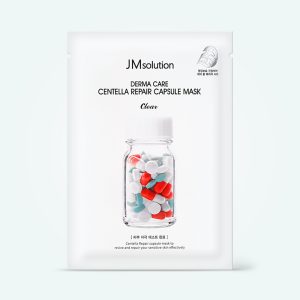 Mască de celuloză calmantă cu centella asiatica JMsolution Derma Care Centella Repair Capsule Mask Clear 30 ml
