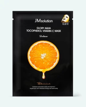 JMsolution - Тканевая маска для выравнивания тона с витамином С JM Solution Glory Aqua Tocopherol Vitamin C Mask Deluxe