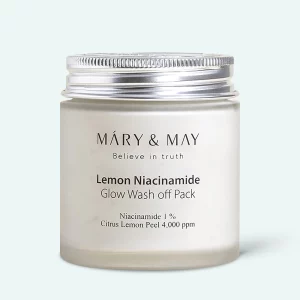Mască de argilă pentru luminozitate cu niacinamidă și coajă de lămâie Mary & May Lemon Niacinamide Glow Wash Off Pack 125g