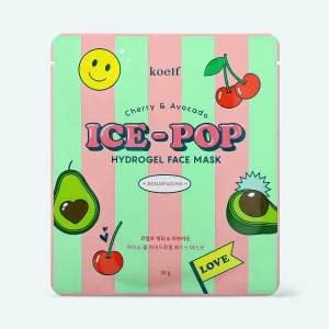 Mască de hidrogel regenerantă cu vișină și avocado Koelf Ice-Pop Hydrogel Face Mask Cherry & Avocado