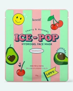 Petitfee & Koelf - Mască de hidrogel regenerantă cu vișină și avocado Koelf Ice-Pop Hydrogel Face Mask Cherry & Avocado