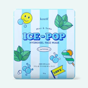 Mască de hidrogel matifiantă cu mentă și sodă Koelf Mint & Soda Ice Pop Hydrogel Face Mask