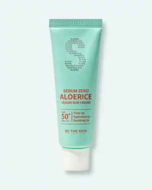 Be The Skin - Солнцезащитный крем с химическими фильтрами нового поколения Be The Skin Sebum Zero Aloerice Vegan Sun Cream 50ml